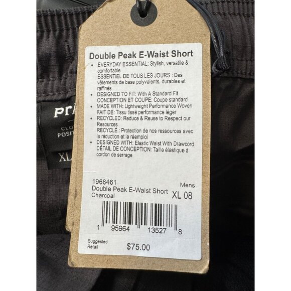 Prana Double Peak E Waist Size XL Mens Shorts Pockets 8” Inseam NWT - Picture 7 of 13